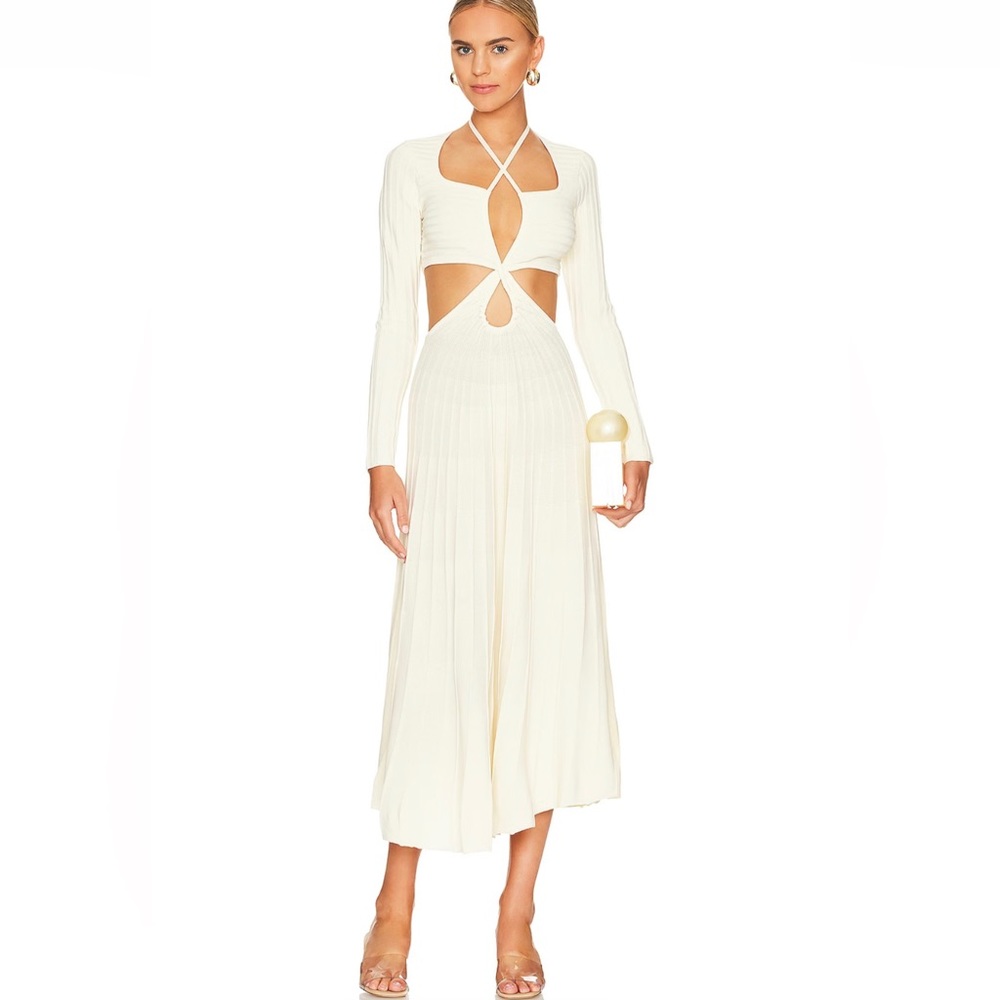 NWT Cult Gaia Fergie Knit Dress Off White XS - Picture 4 of 10